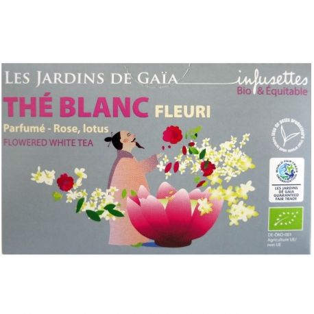 Thé blanc bio Fleuri rose lotus Jardins de Gaïa 20 infusettes v1