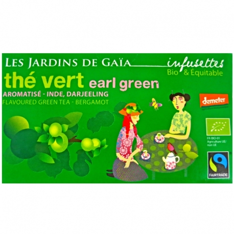Infusettes de thé vert Earl Green Bergamote Jardins de Gaïa v1