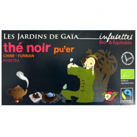 Infusettes thé noir bio Pu'er Jardins de Gaïa v1